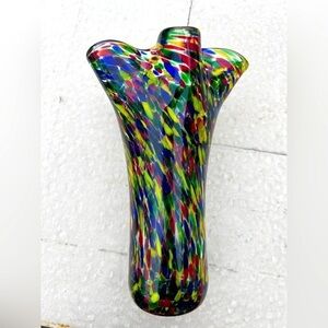 Murano hand blown flower vase made in Italy